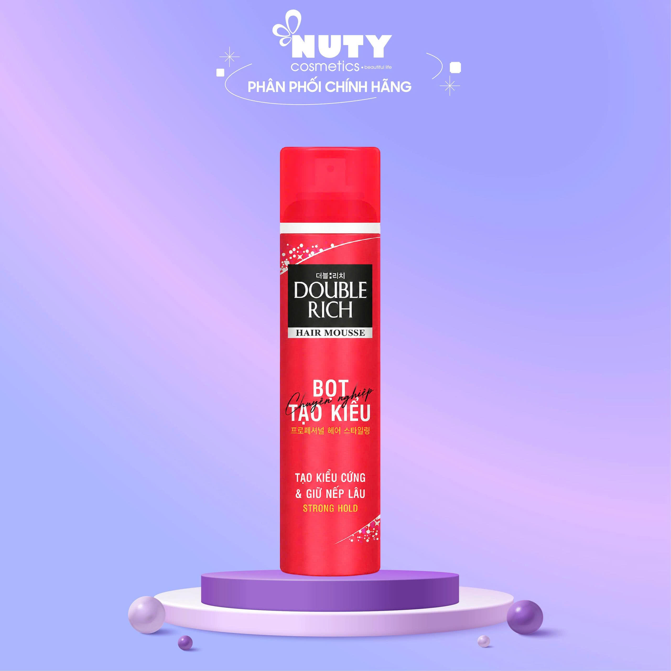 Bọt Tạo Kiểu Tóc Giúp Giữ Nếp Tự Nhiên Double Rich Hair Mousse Soft Hold 150ml