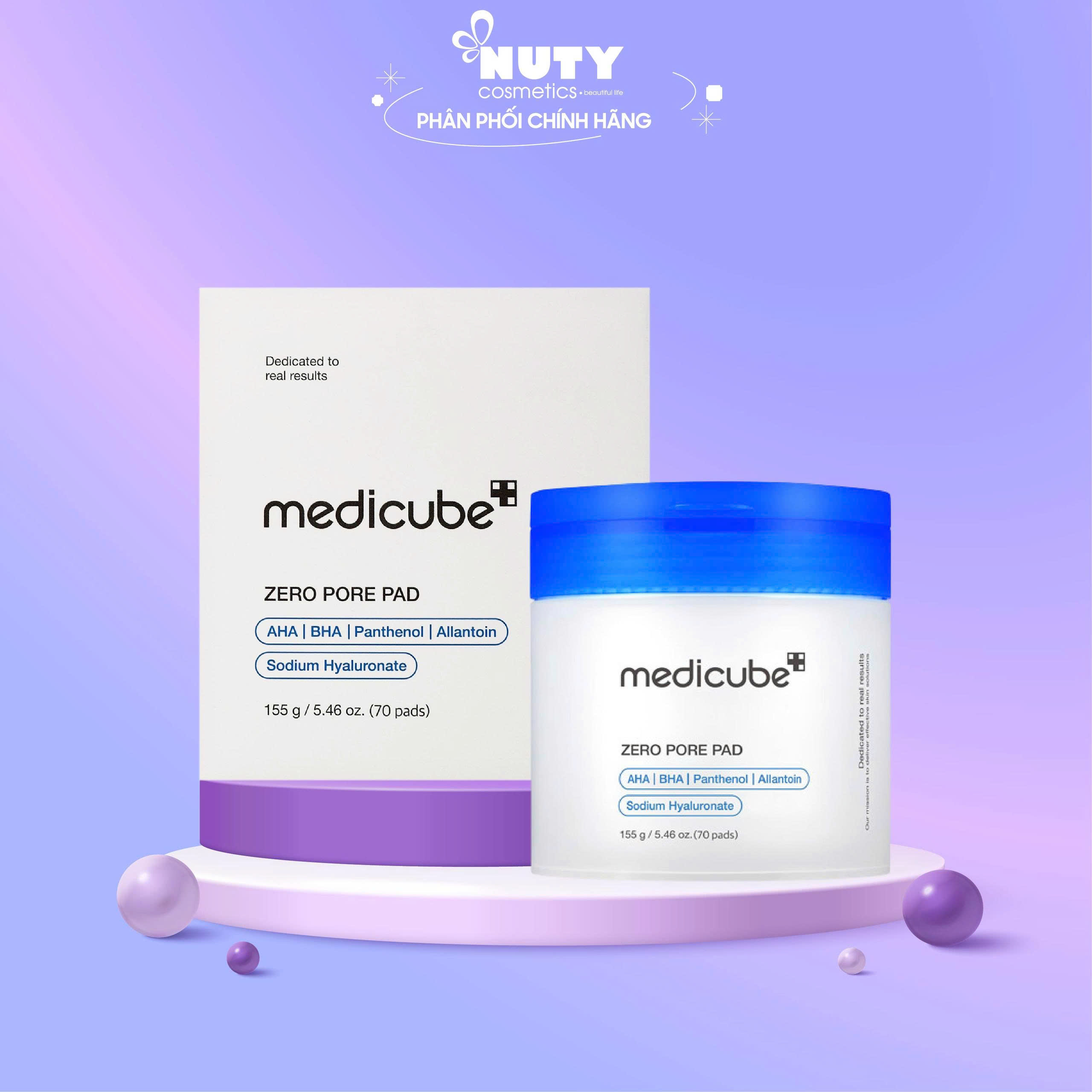 Toner Dạng Miếng Giúp Làm Sạch Sâu & Hỗ Trợ Se Nhỏ Lỗ Chân Lông Medicube Zero Pore Pad (155g / 70 miếng)