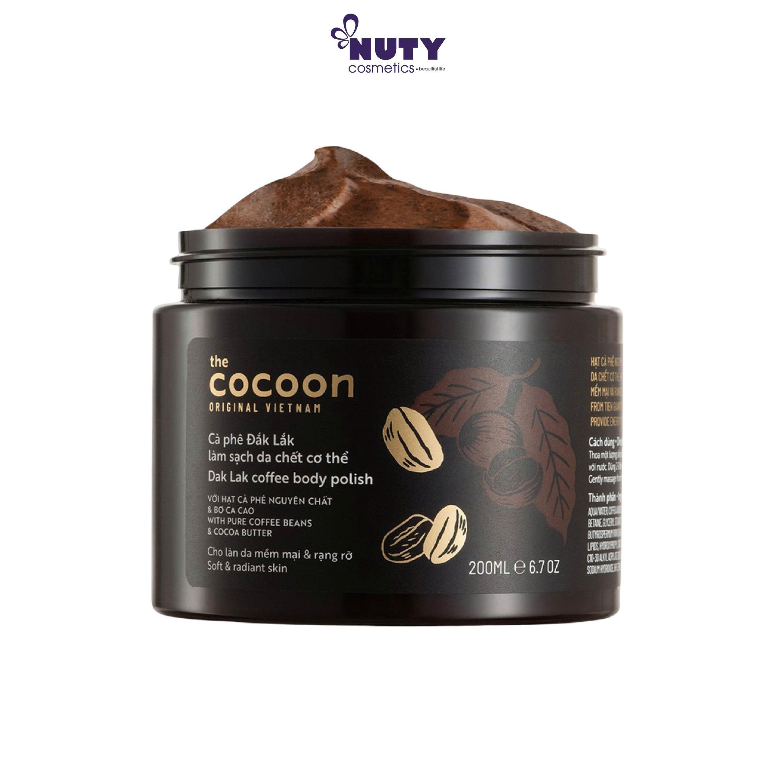 Tẩy Tế Bào Chết Toàn Thân Cà Phê Đắk Lắk Cocoon Dak Lak Coffee Body Polish (200ml)
