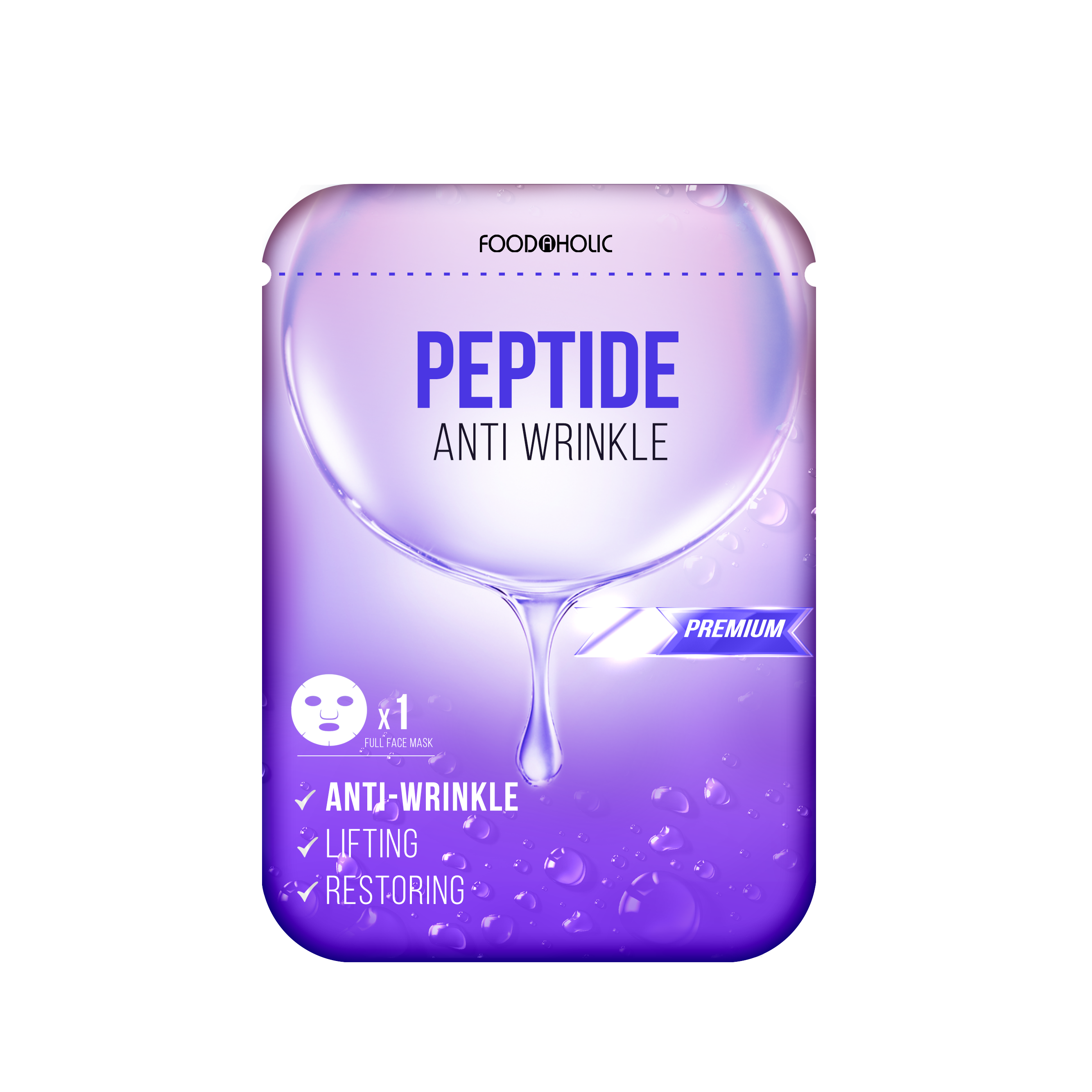 Mặt Nạ Foodaholic Peptide Hỗ Trợ Trẻ Hoá & Mờ Nếp Nhăn Foodaholic Peptide Anti Wrinkle Mask (23ml)