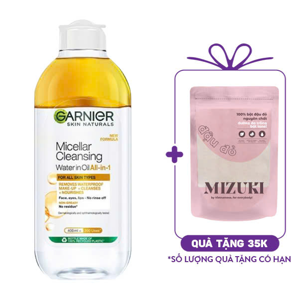 Nước Tẩy Trang Làm Sạch Sâu Dành Cho Mọi Loại Da Garnier Micellar Cleansing Water in Oil All-in-1 For All Skin Types (400ml)