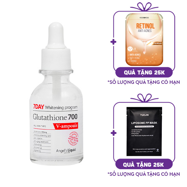 Serum Dưỡng Sáng Da Angel's Liquid 7day Whitening Program Glutathione 700 V-Ampoule (30ml)