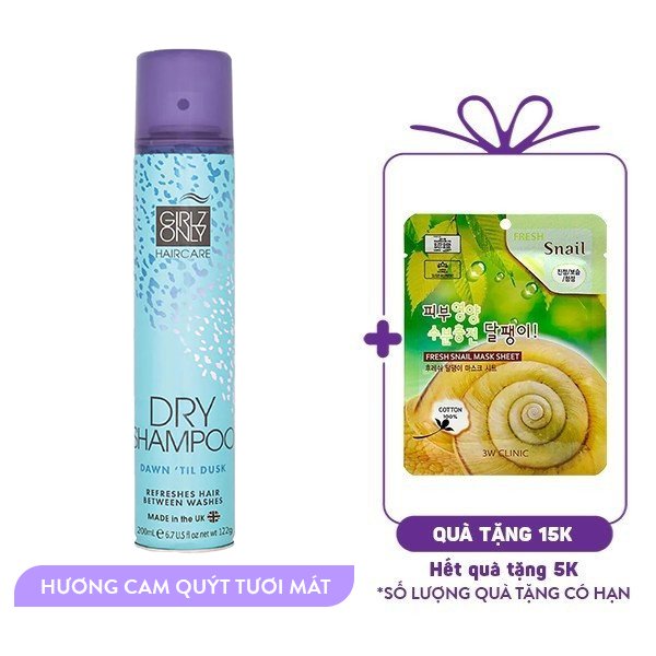 Dầu Gội Khô Girlz Only Dry Shampoo Dawn 'Til Dusk (200ml)