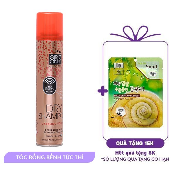 Dầu Gội Khô Girlz Only Dry Shampoo Dazzling Volume (200ml)