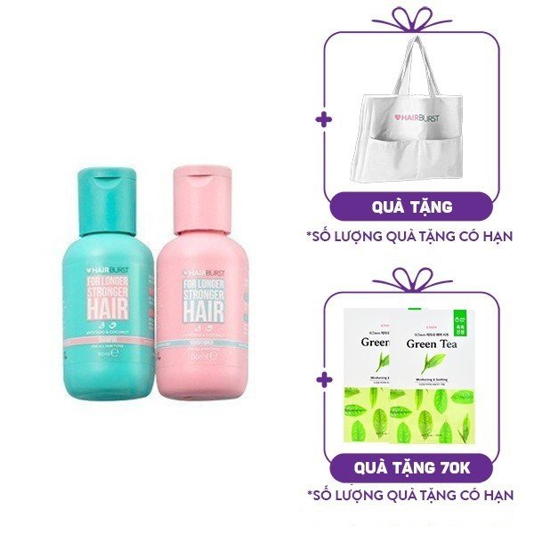 Bộ Dầu Gội & Dầu Xả Hairburst Shampoo & Conditioner For Longer Stronger Hair Mini (2x60ml)