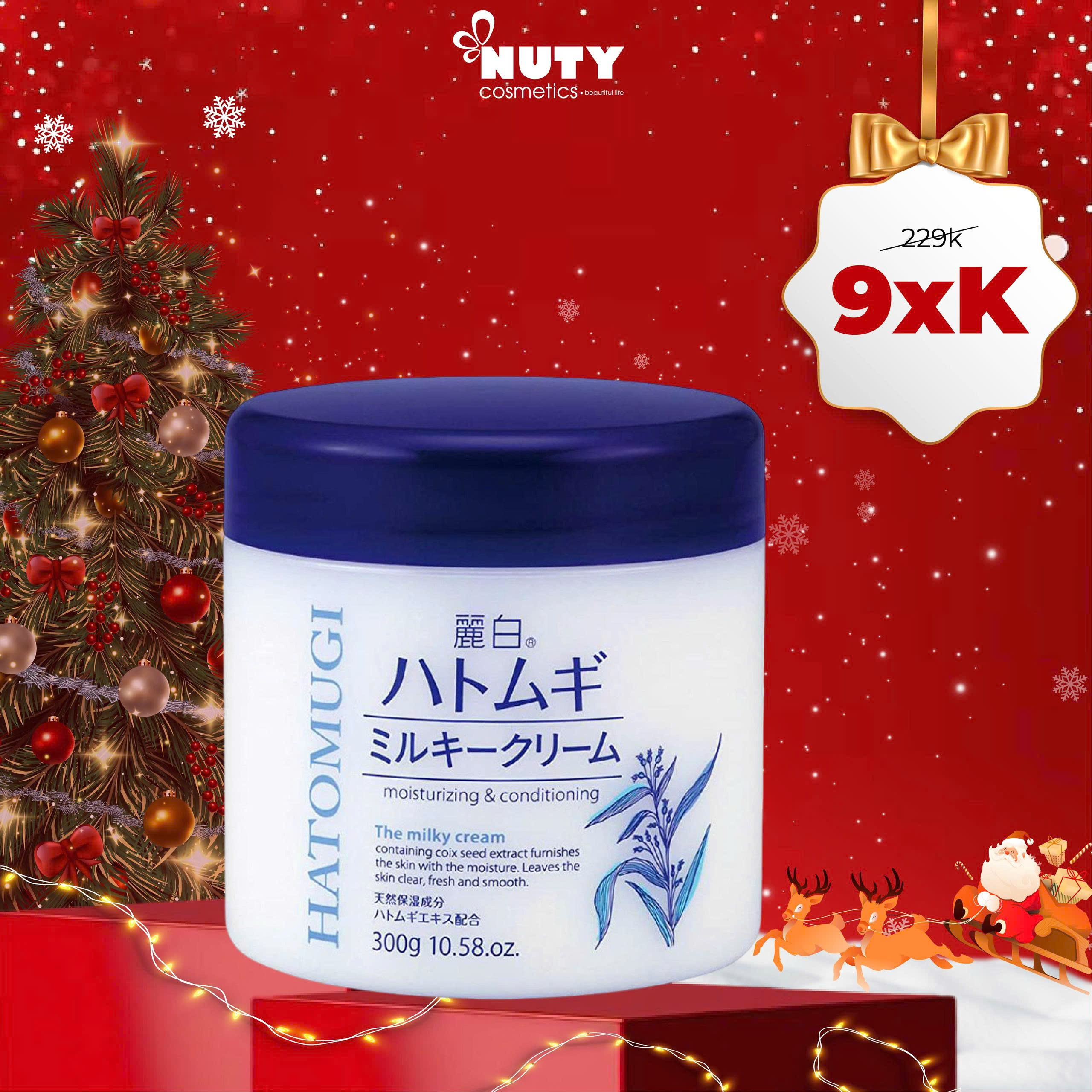 Kem Dưỡng Da Hatomugi Moisturizing & Conditioning The Milky Cream (300g)